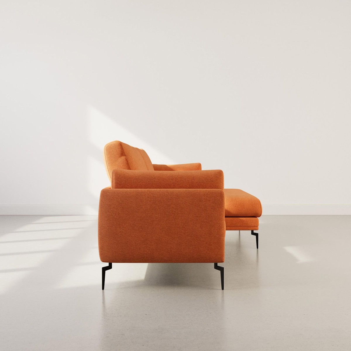 LISA DESIGN Carlos - canapé d'angle droit 4 places ultra moelleux en tissu texturé