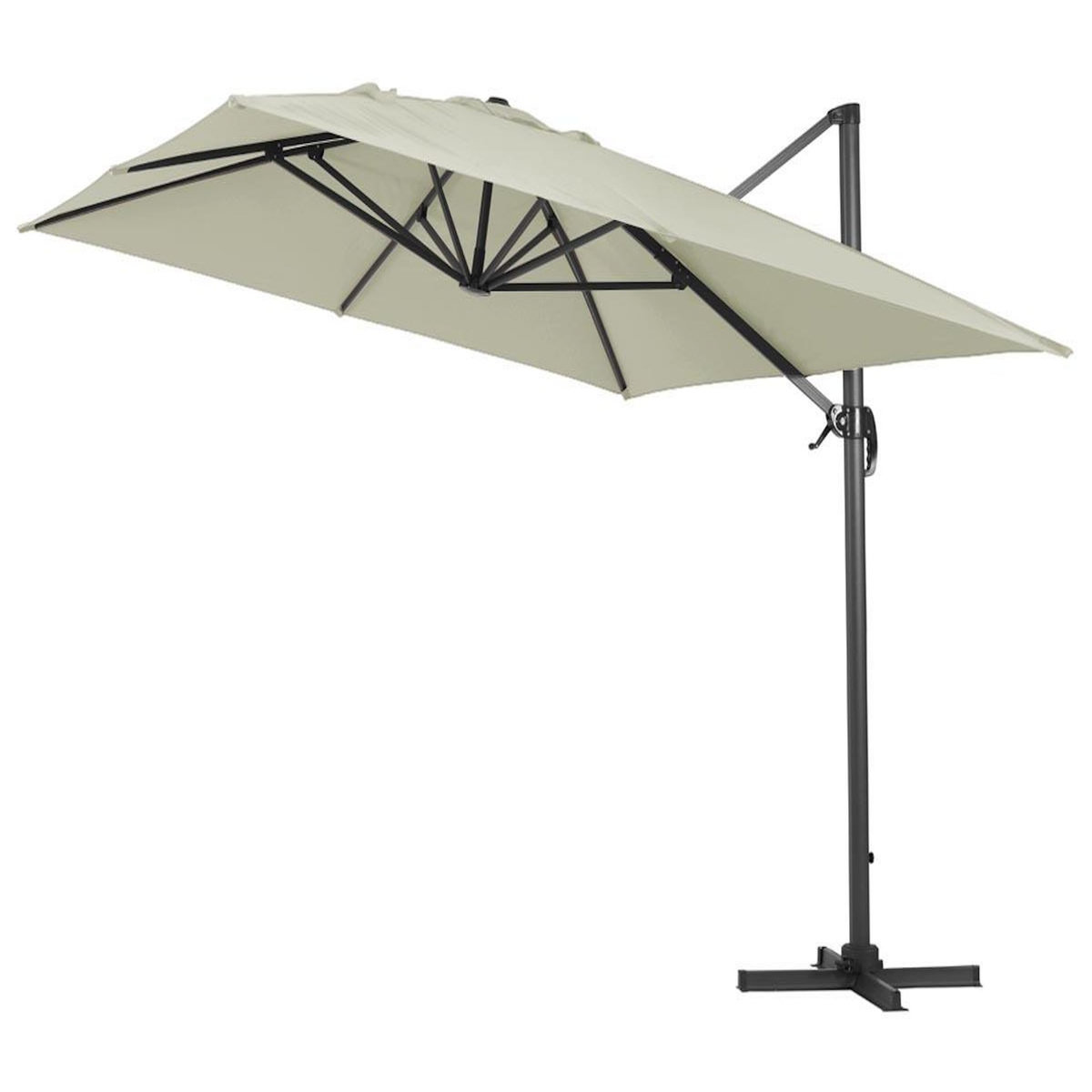 Habitat et Jardin Parasol jardin déporté alu  Sun 4  3 x 4 m - Ecru