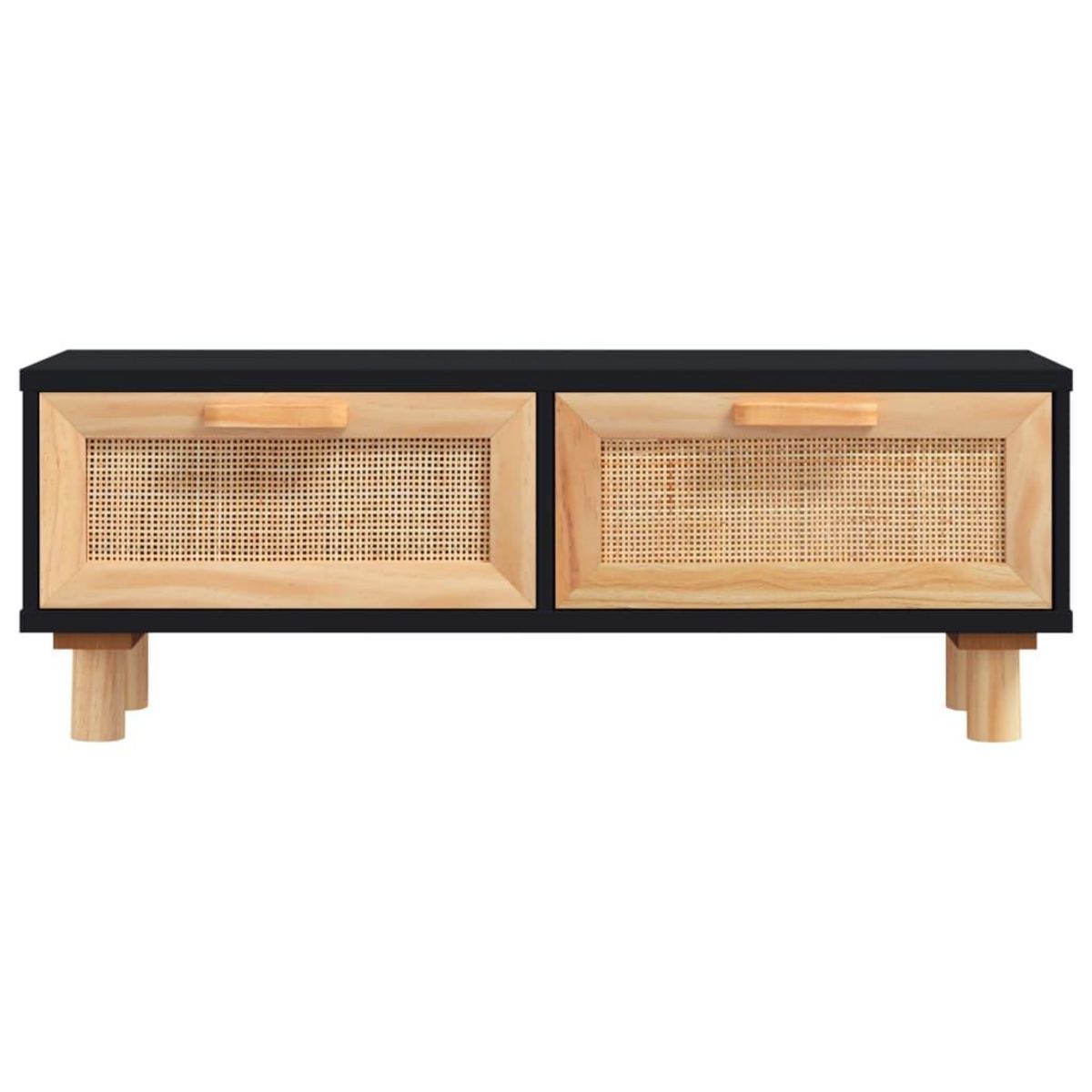 VIDAXL Table basse Noir 80x40x30 cm Bois d'ingenierie et pin massif