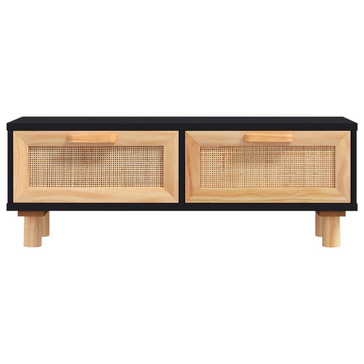 VIDAXL Table basse Noir 80x40x30 cm Bois d'ingenierie et pin massif