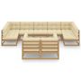 Voir la diapositive 3 : VIDAXL Salon de jardin 10 pcs avec coussins Marron miel Bois de pin