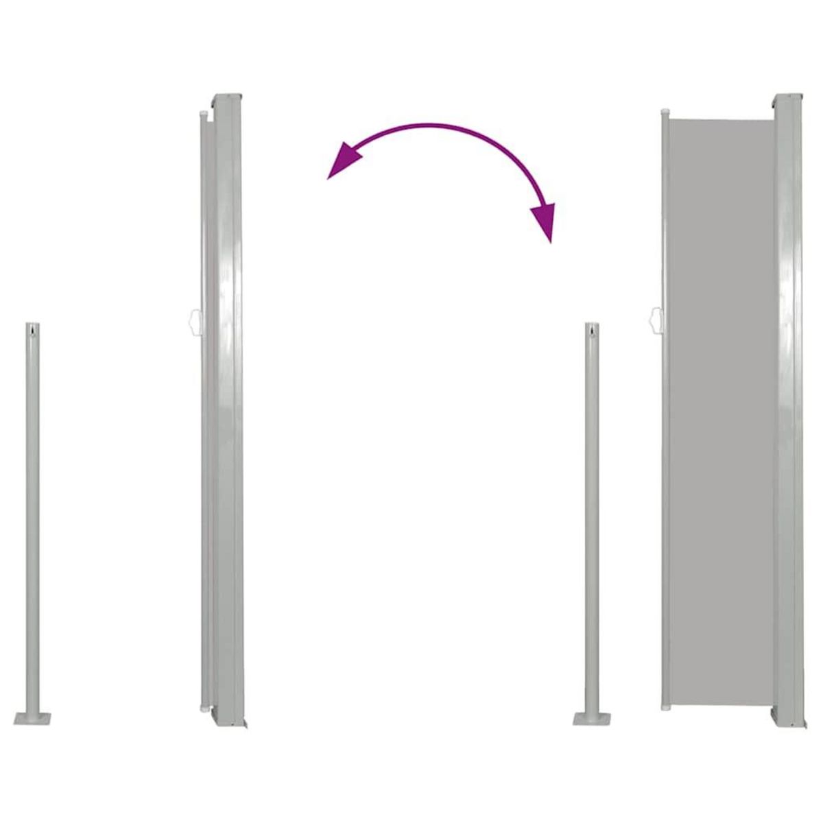 VIDAXL Auvent lateral retractable 140 x 300 cm Gris