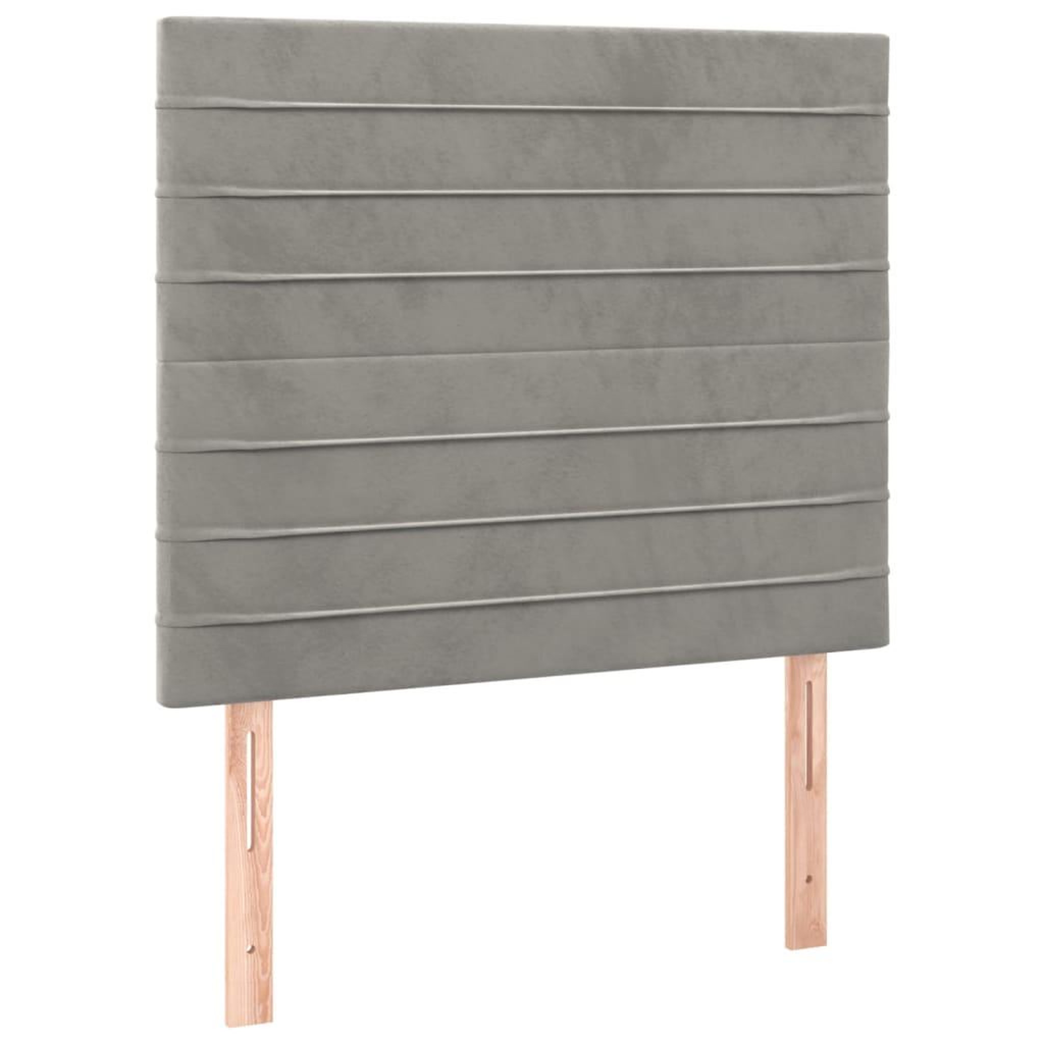 Voir la diapositive 4 : VIDAXL Tete de lit a LED Gris clair 100x5x118/128 cm Velours
