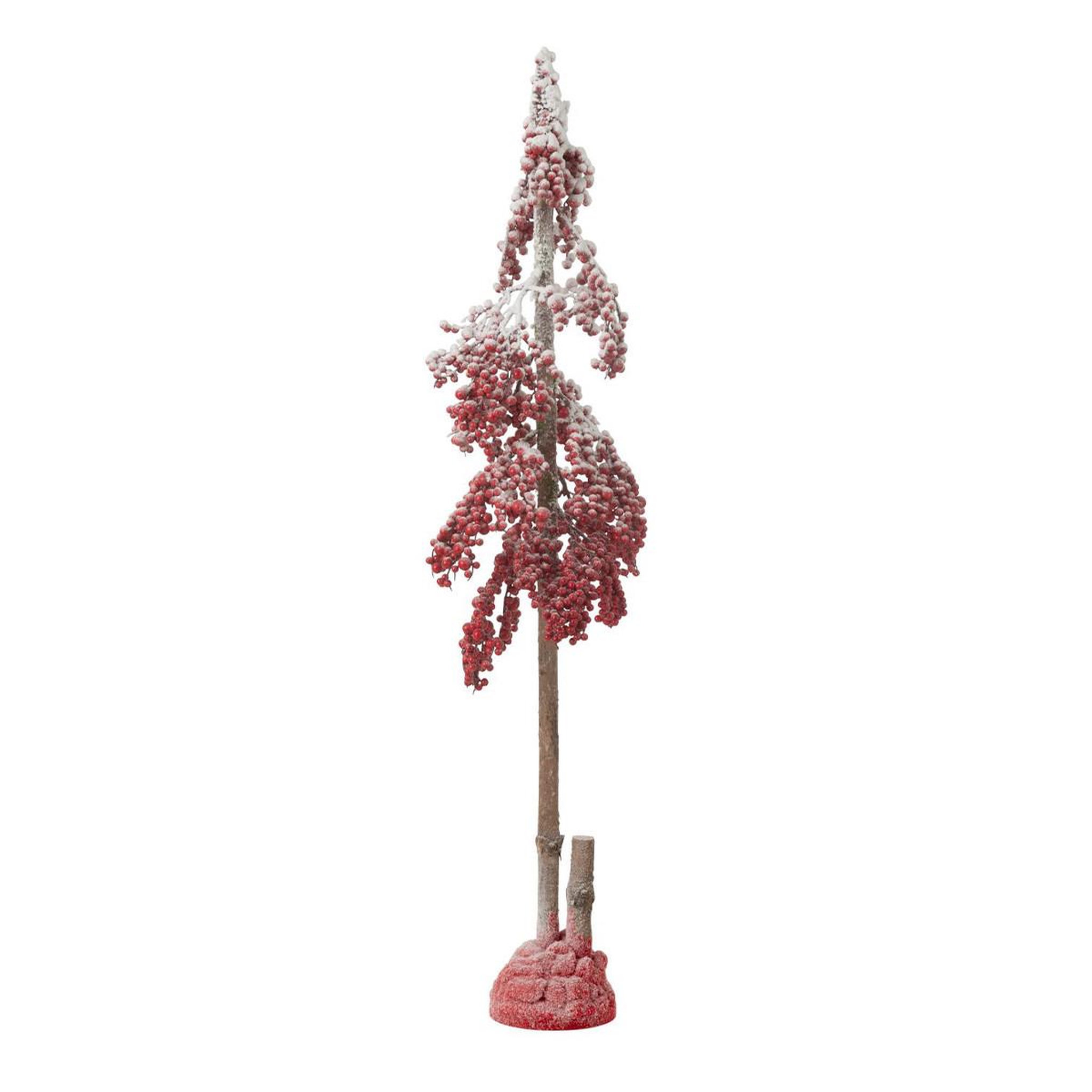 J-LINE Arbre de noël déco  grosses baies  108cm rouge