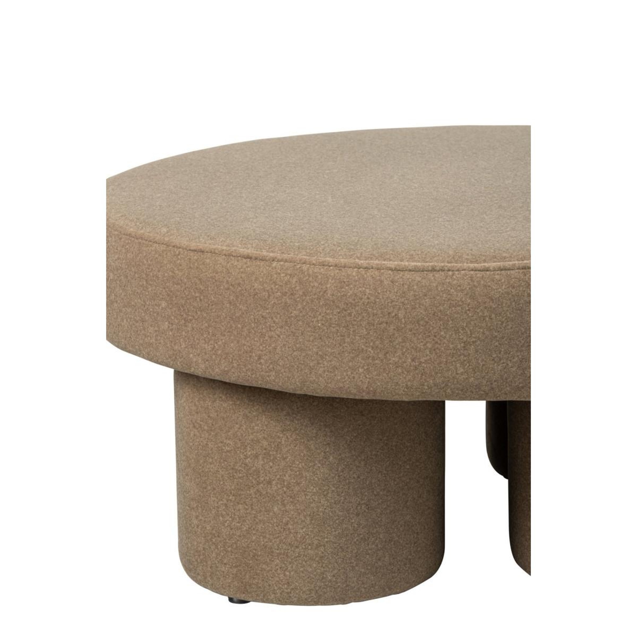 Voir la diapositive 4 : J-LINE Pouf rond sur pieds  champi  71cm beige