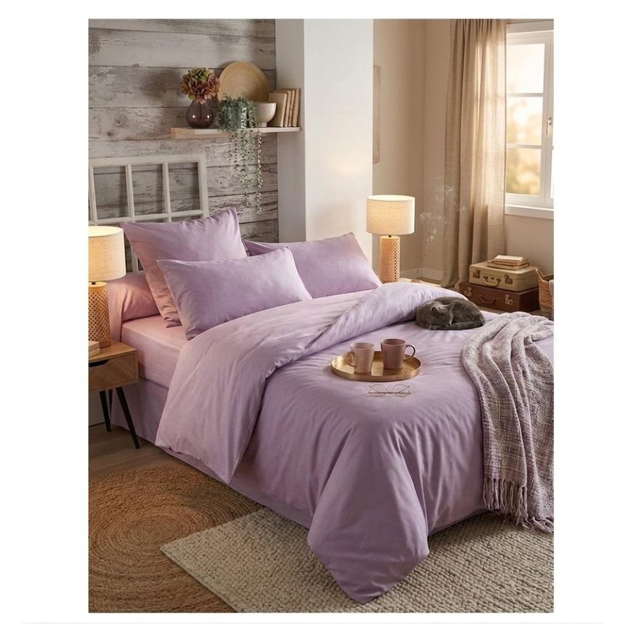 Voir la diapositive 6 : Eden Drap housse percale en coton nuage