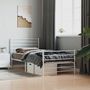 Voir la diapositive 4 : VIDAXL Cadre de lit metal sans matelas avec pied de lit blanc 80x200cm