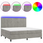 Voir la diapositive 2 : VIDAXL Sommier a lattes de lit matelas et LED Gris clair 200x200 cm