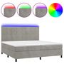 Voir la diapositive 2 : VIDAXL Sommier a lattes de lit matelas et LED Gris clair 200x200 cm