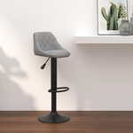 VIDAXL Tabouret de bar Gris clair Velours