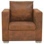 Voir la diapositive 2 : VIDAXL Fauteuil marron 82 x 73 x 82 cm en similicuir suede