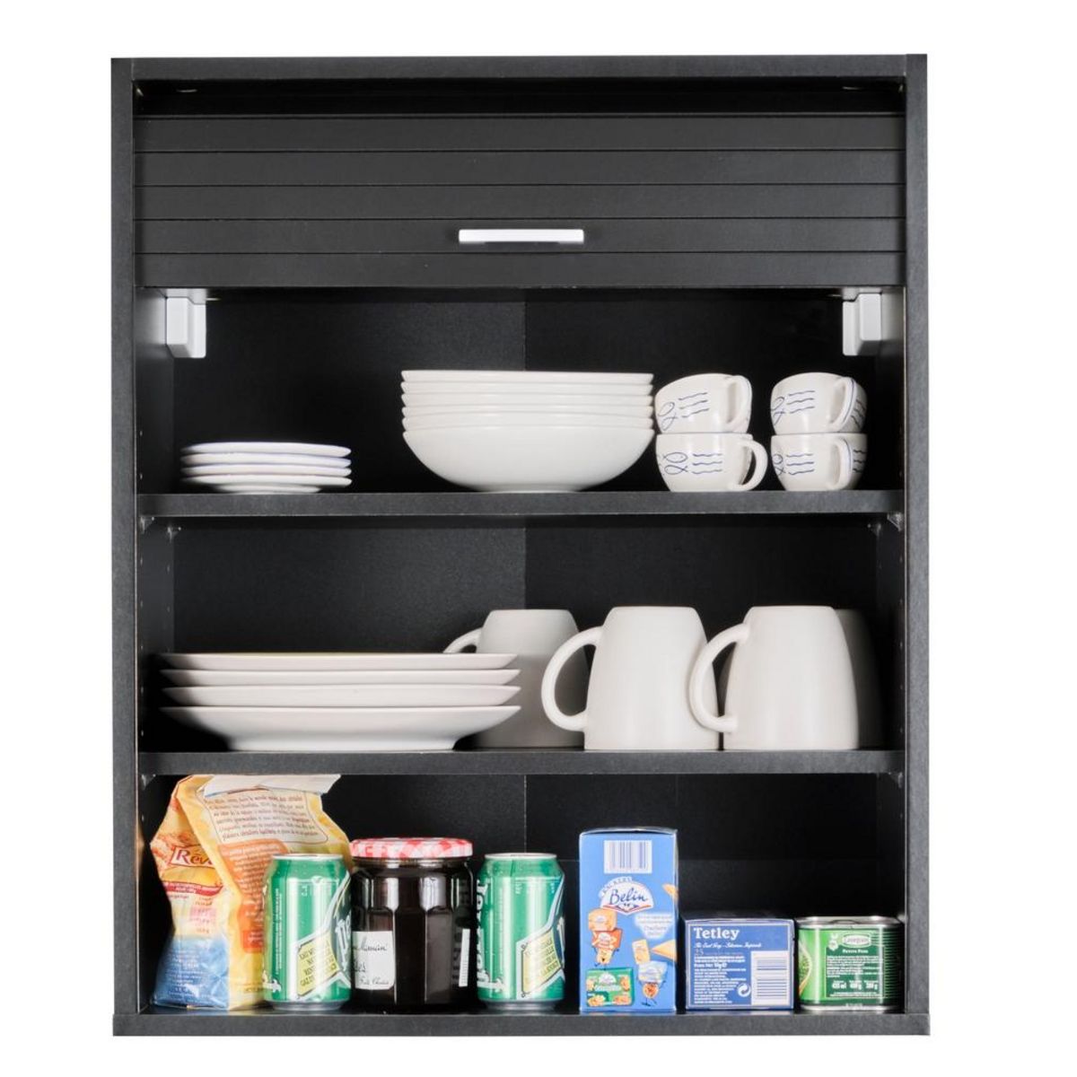 Rangement de cuisine à rideau coloris noir L60 cm - COOKING