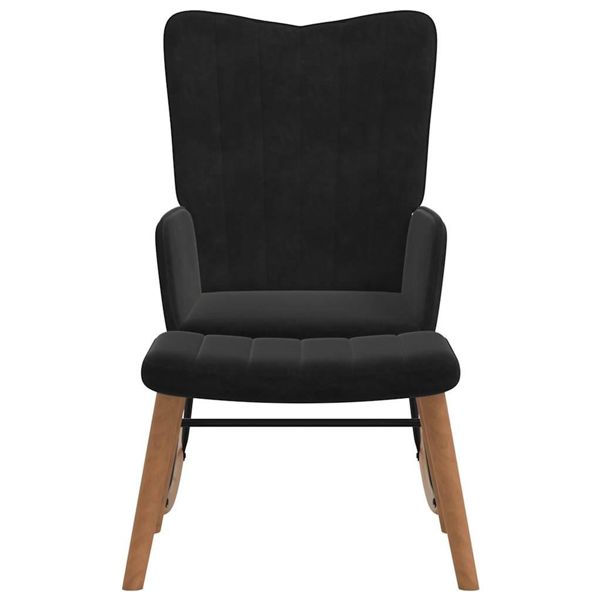 Voir la diapositive 3 : VIDAXL Chaise a bascule avec repose-pied Noir Velours