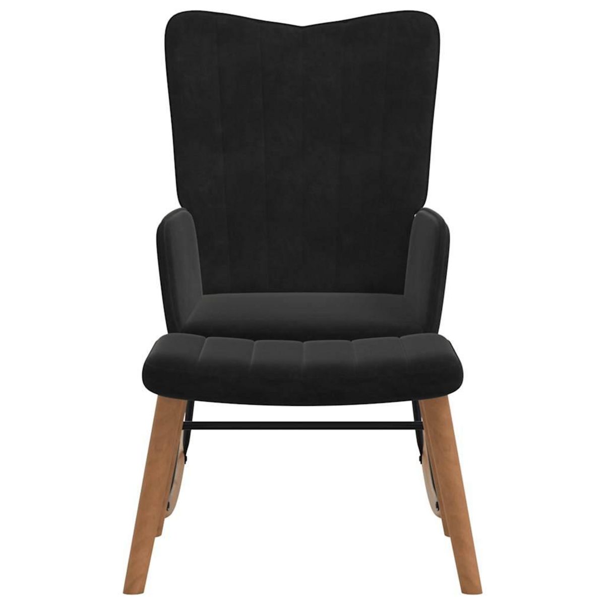 VIDAXL Chaise a bascule avec repose-pied Noir Velours