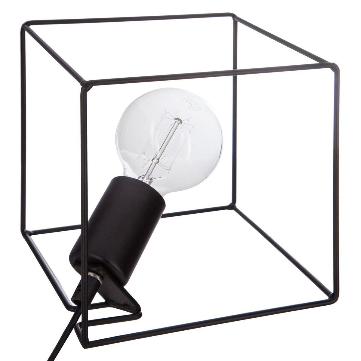 ATMOSPHERA Lampe à poser en fer Contemporain - H. 20 cm - Noir