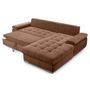 Voir la diapositive 3 : BEST MOBILIER Bianca - canapé d'angle droit 4 places convertible avec coffre en tissu texturé