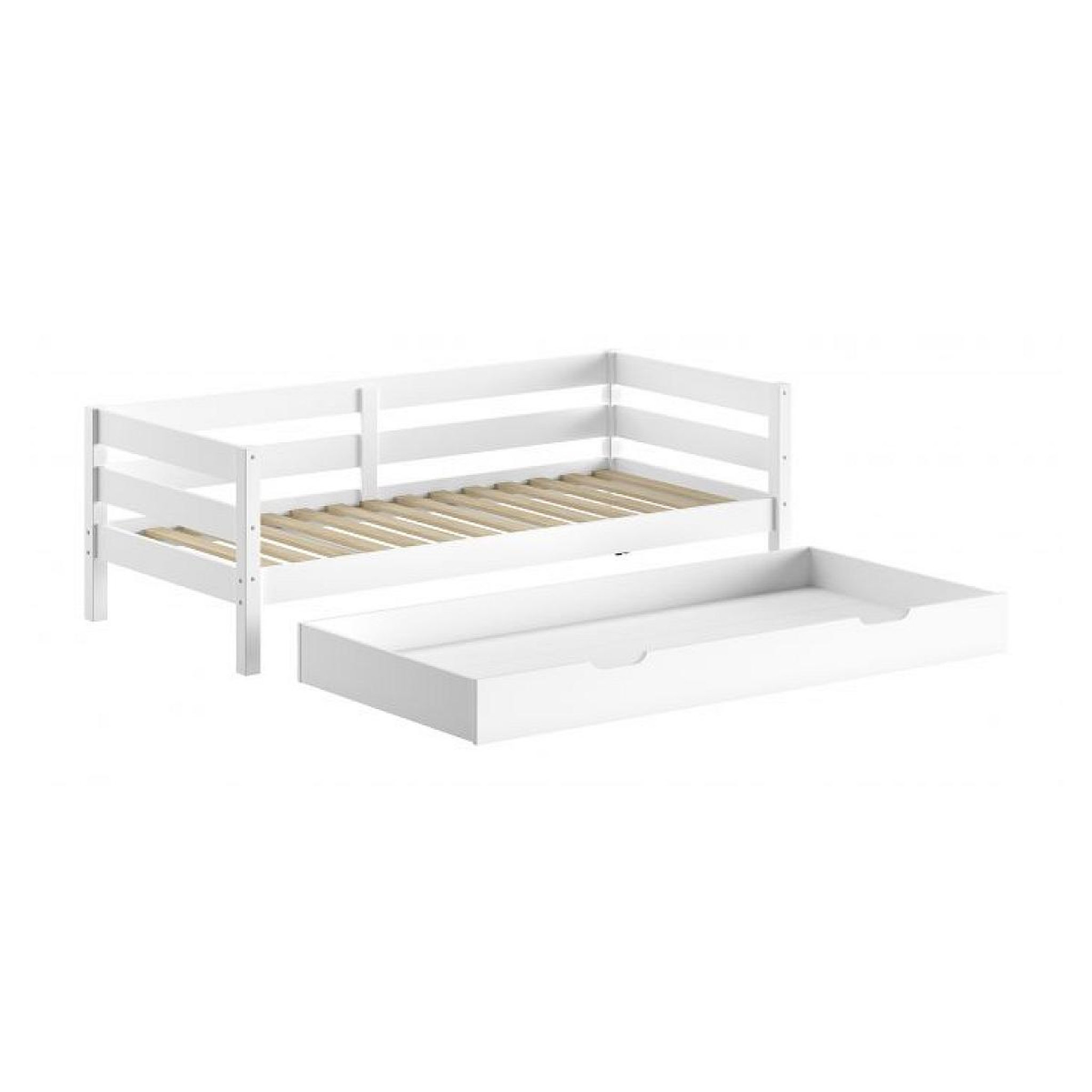Vipack Lit capitaine margrit 90 x 200 blanc avec tiroir – vipack