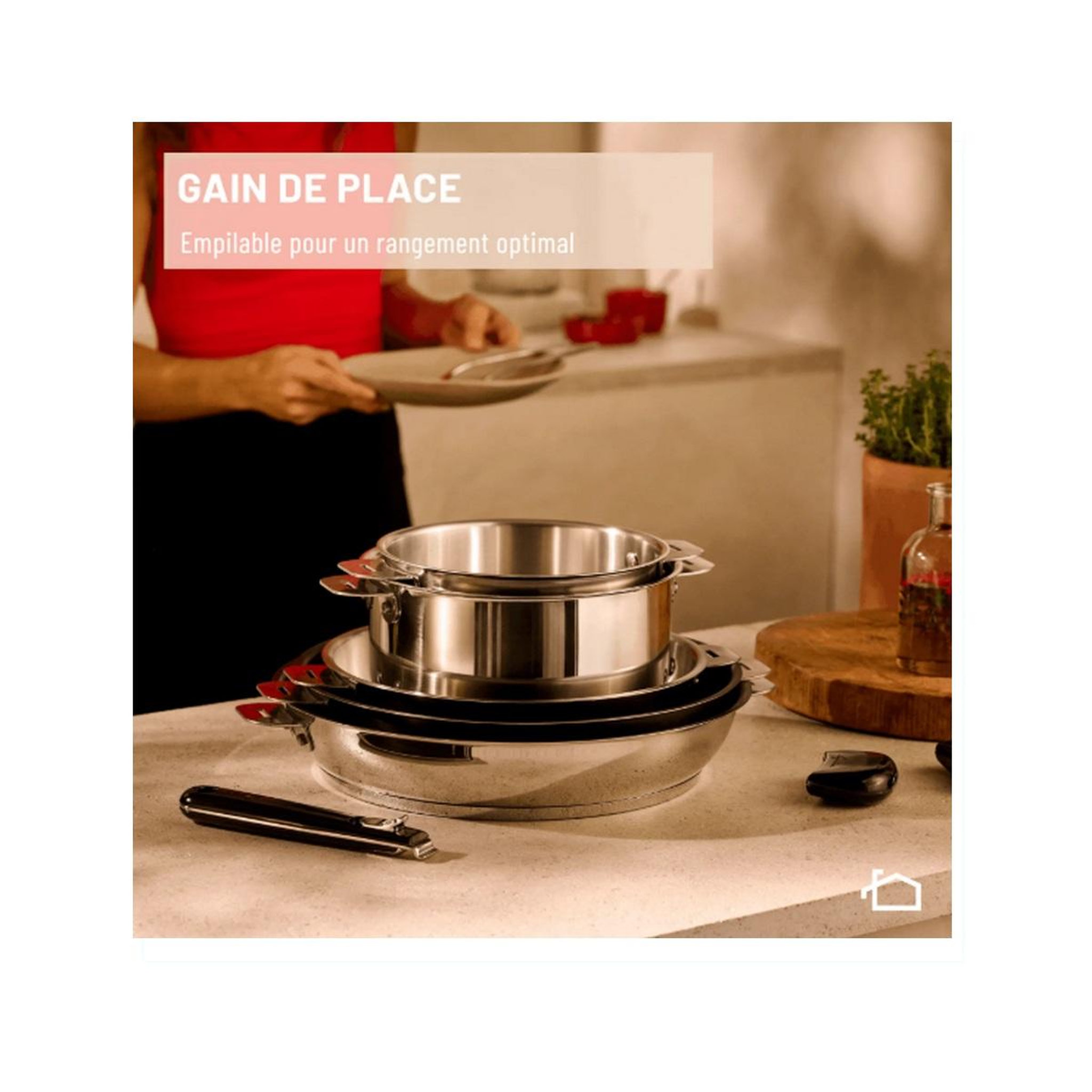 Voir la diapositive 5 : Lagostina Casserole inox 20cm sans poignée + couvercle verre - 012138031214