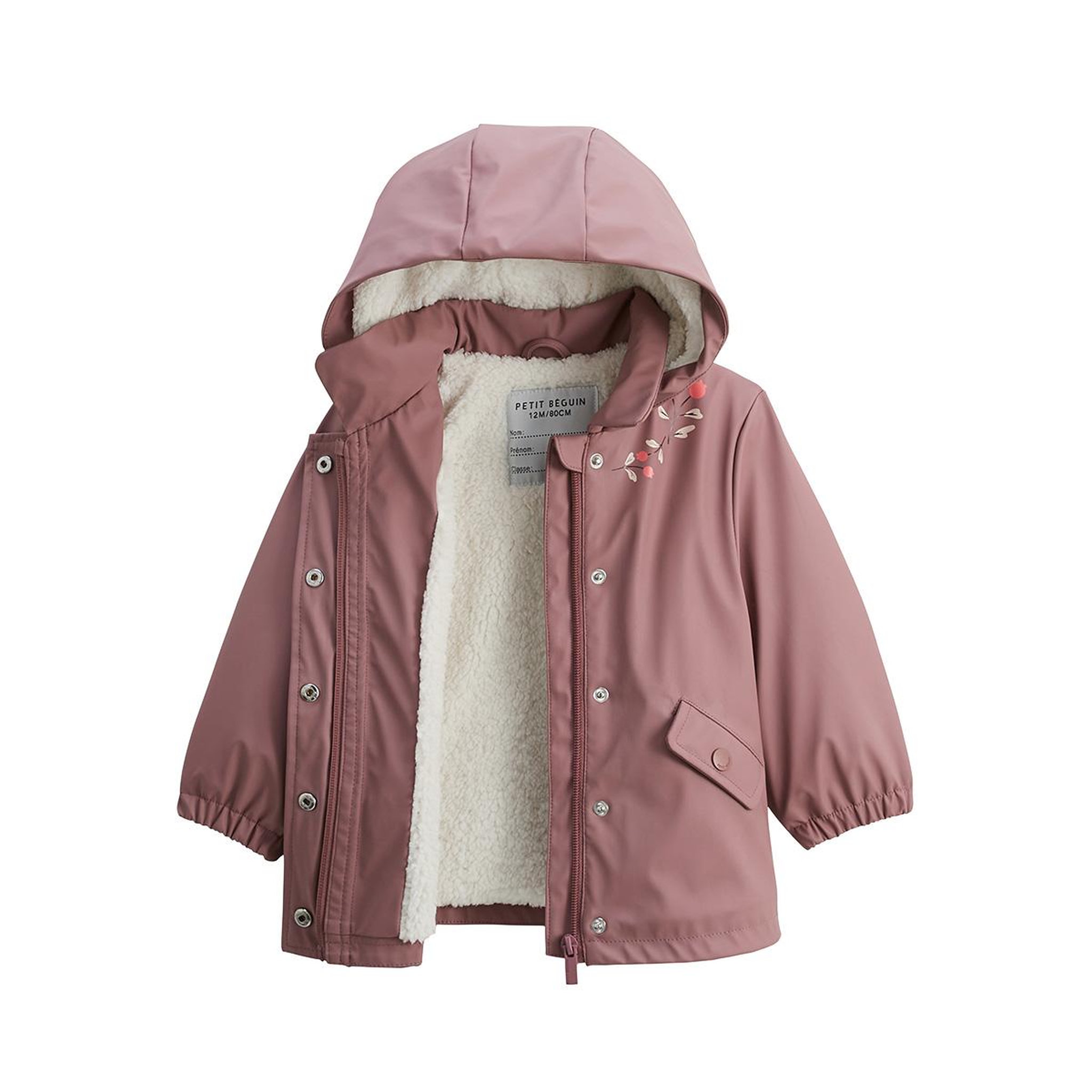 Voir la diapositive 3 : Petit Béguin Manteau enfant imperméable doublé sherpa Sora