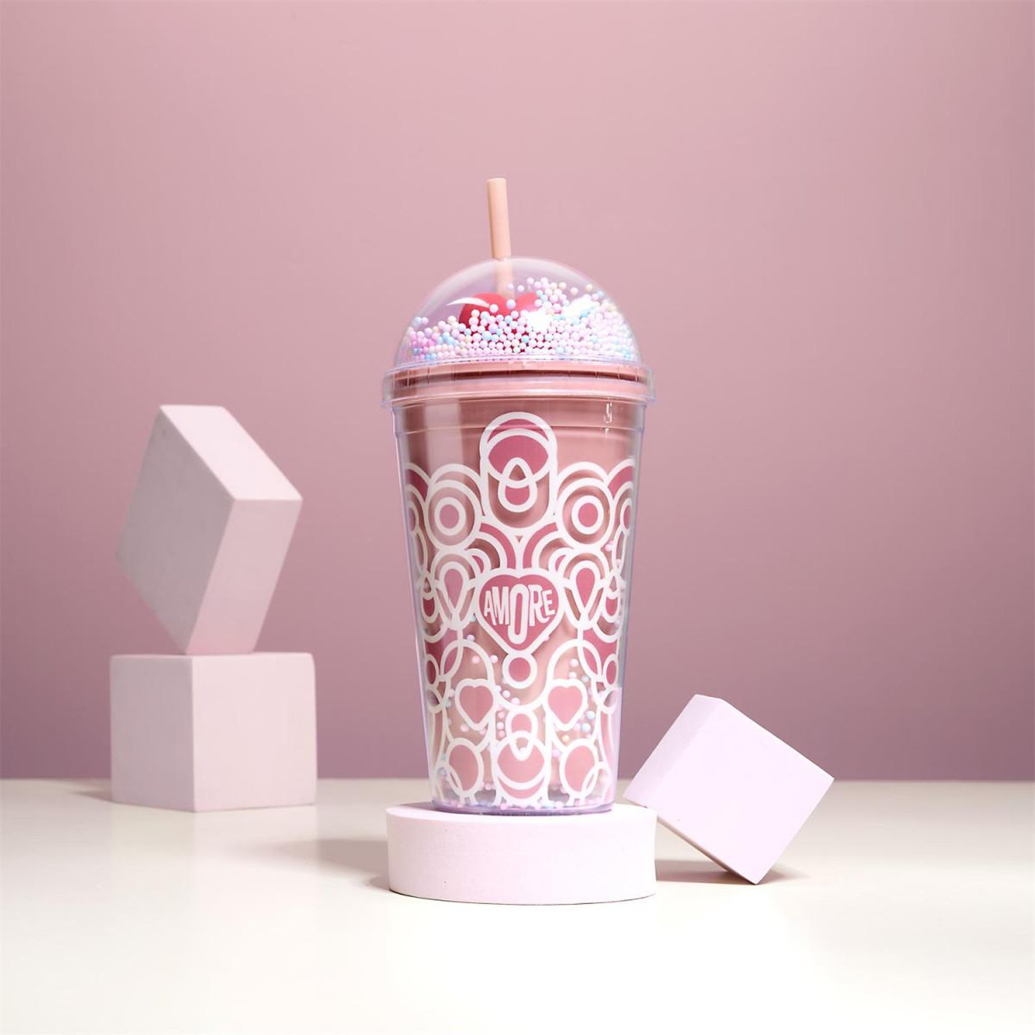 Voir la diapositive 4 : COOK CONCEPT Gobelet de Transport  Cœur  45cl Rose