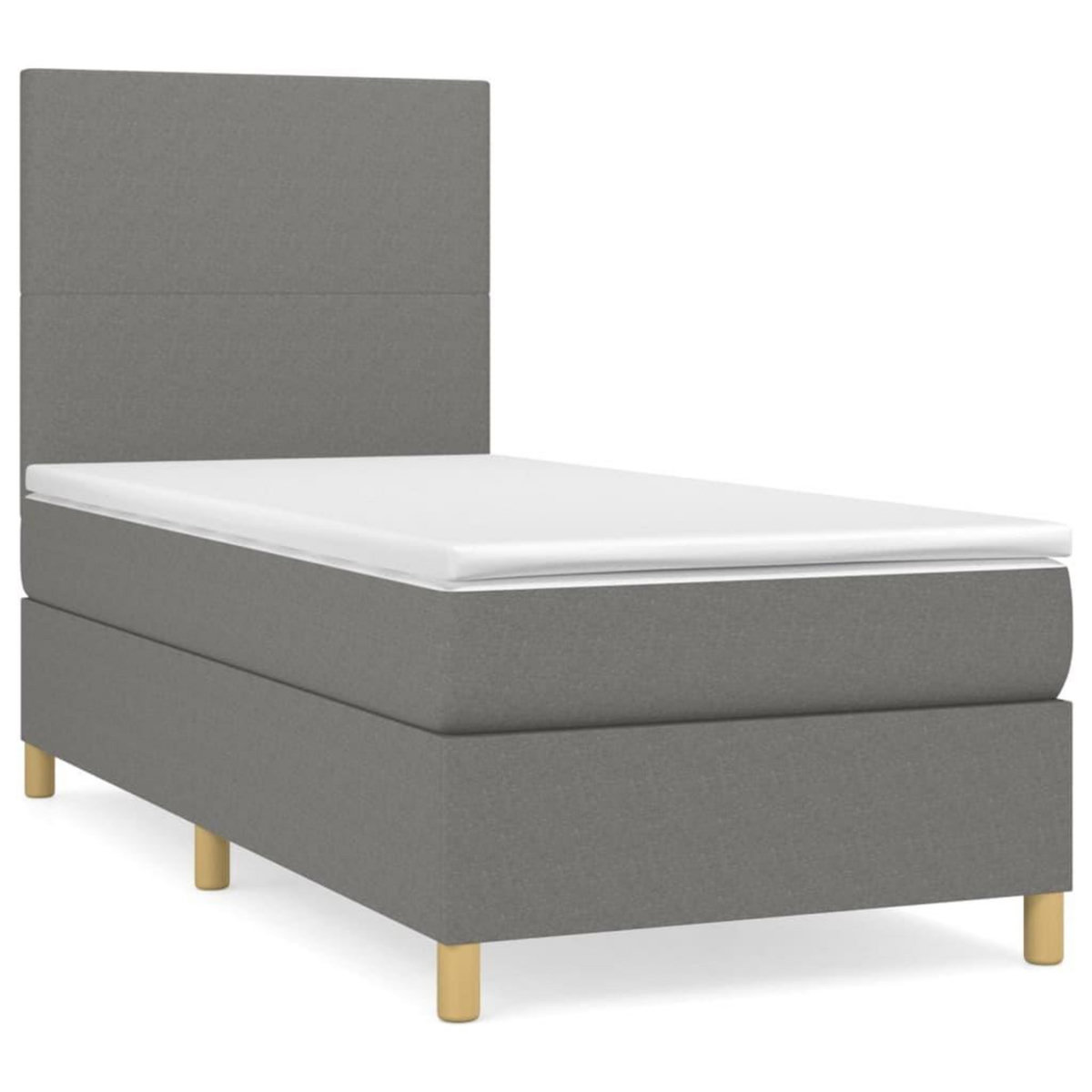 VIDAXL Sommier a lattes de lit avec matelas Gris fonce 80x200 cm Tissu