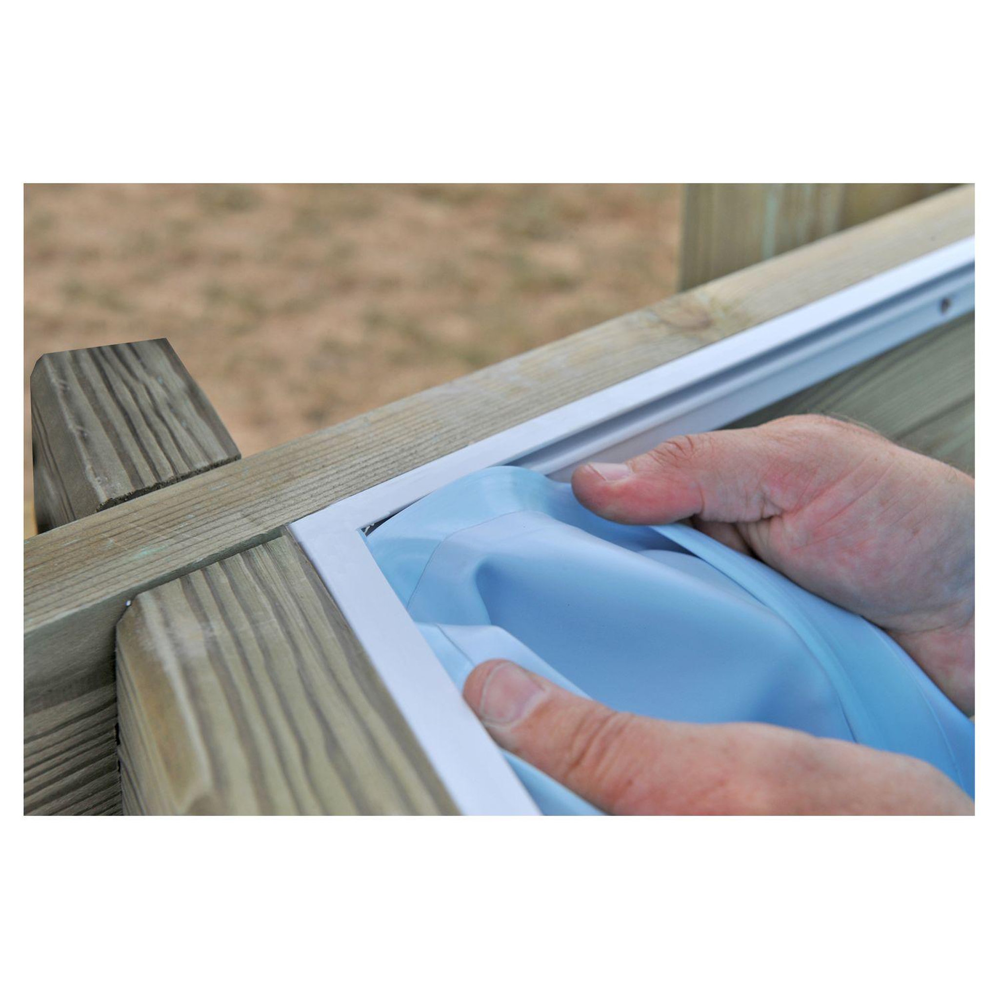 Voir la diapositive 5 : GRE Piscine tubulaire ovale - Bois - 5,35x5,35x1,17 - CANNELLE 2
