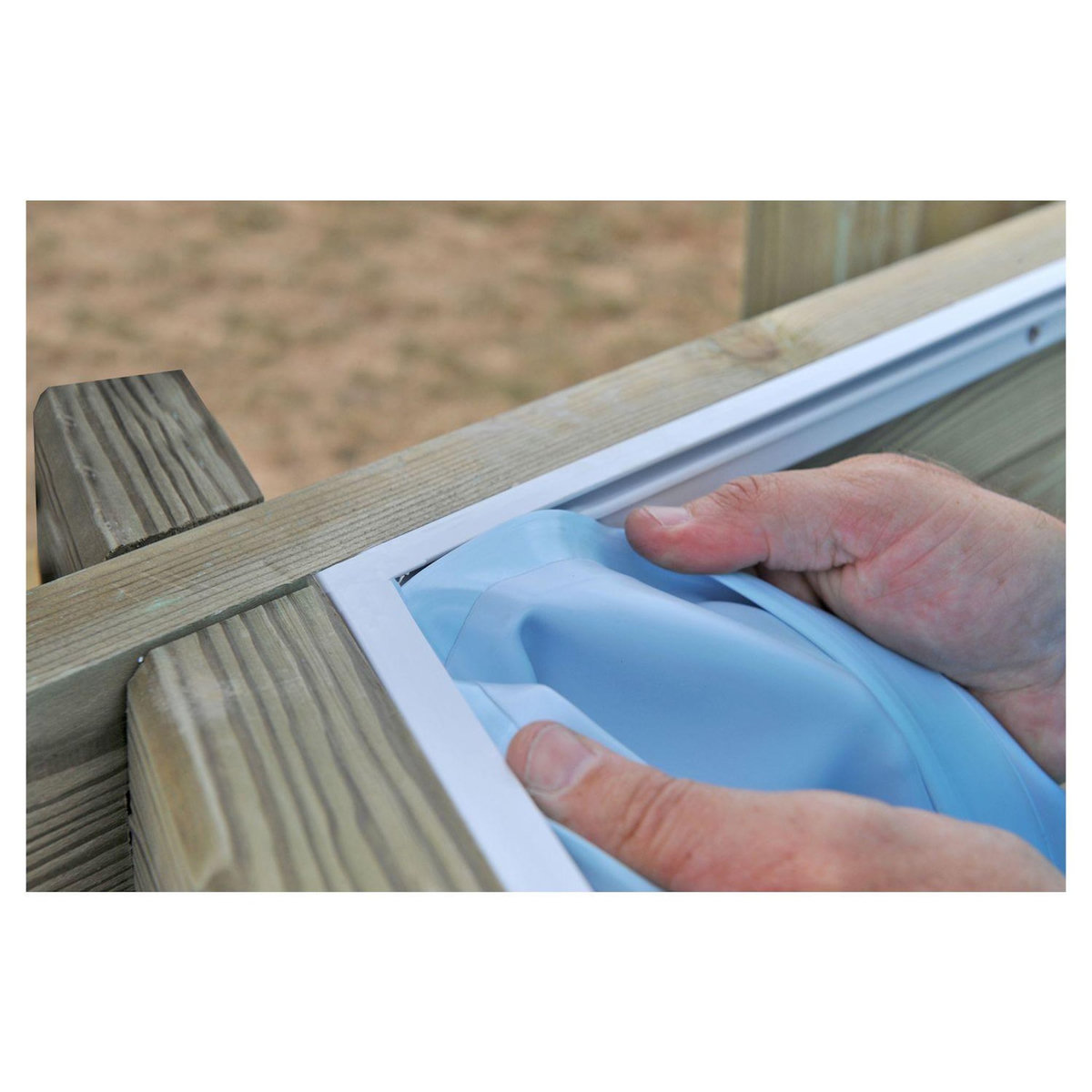 GRE Piscine tubulaire ovale - Bois - 5,35x5,35x1,17 - CANNELLE 2