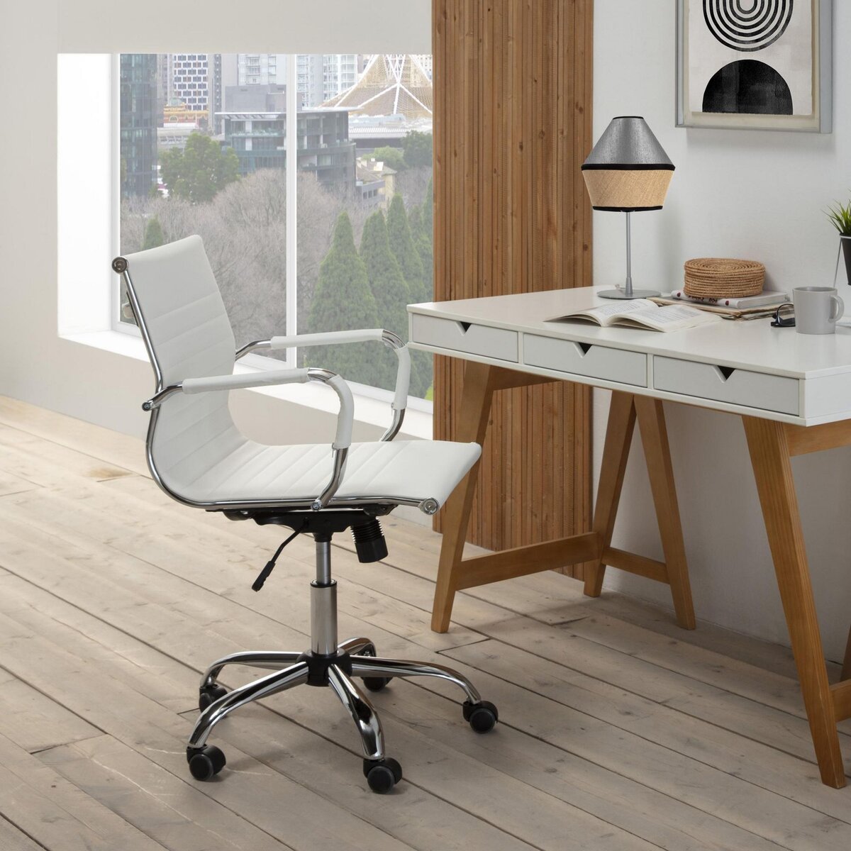 VS VENTA-STOCK Fauteuil de Bureau Croma inclinable Blanc,Cuir Synthétique