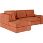 Voir la diapositive 3 : LOUNGITUDE Canapé d'angle gauche 3 places convertible ADEN avec coffre en velours côtelé - Terracotta - L246 x P174 x H96cm - LOUNGITUDE