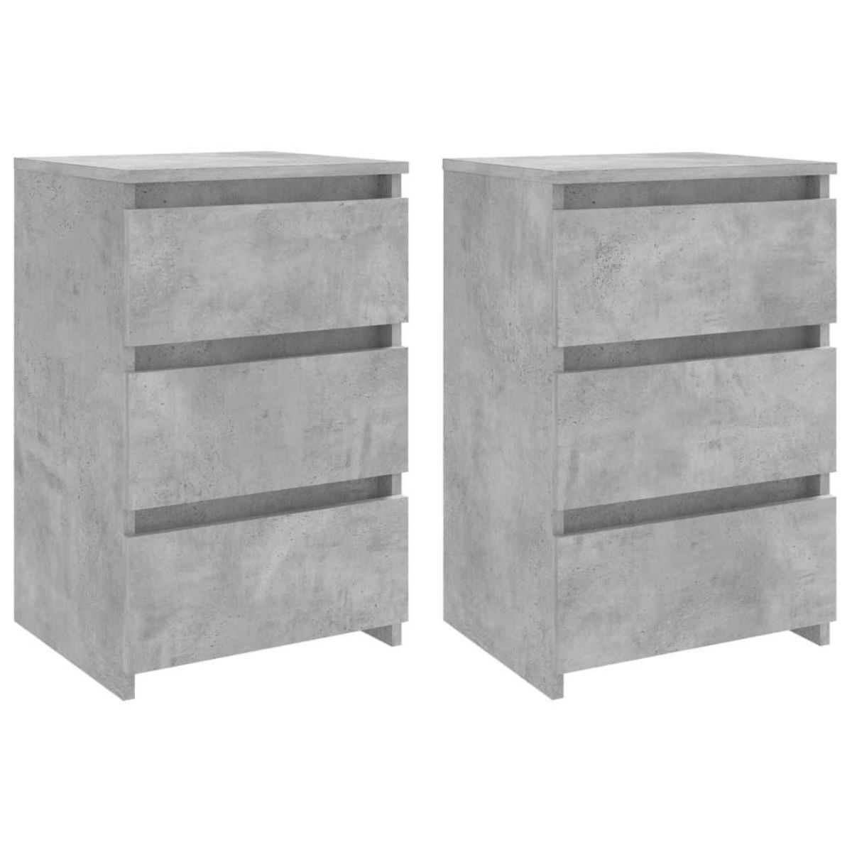 VIDAXL Tables de chevet 2 pcs Gris beton 40x35x62,5 cm Agglomere