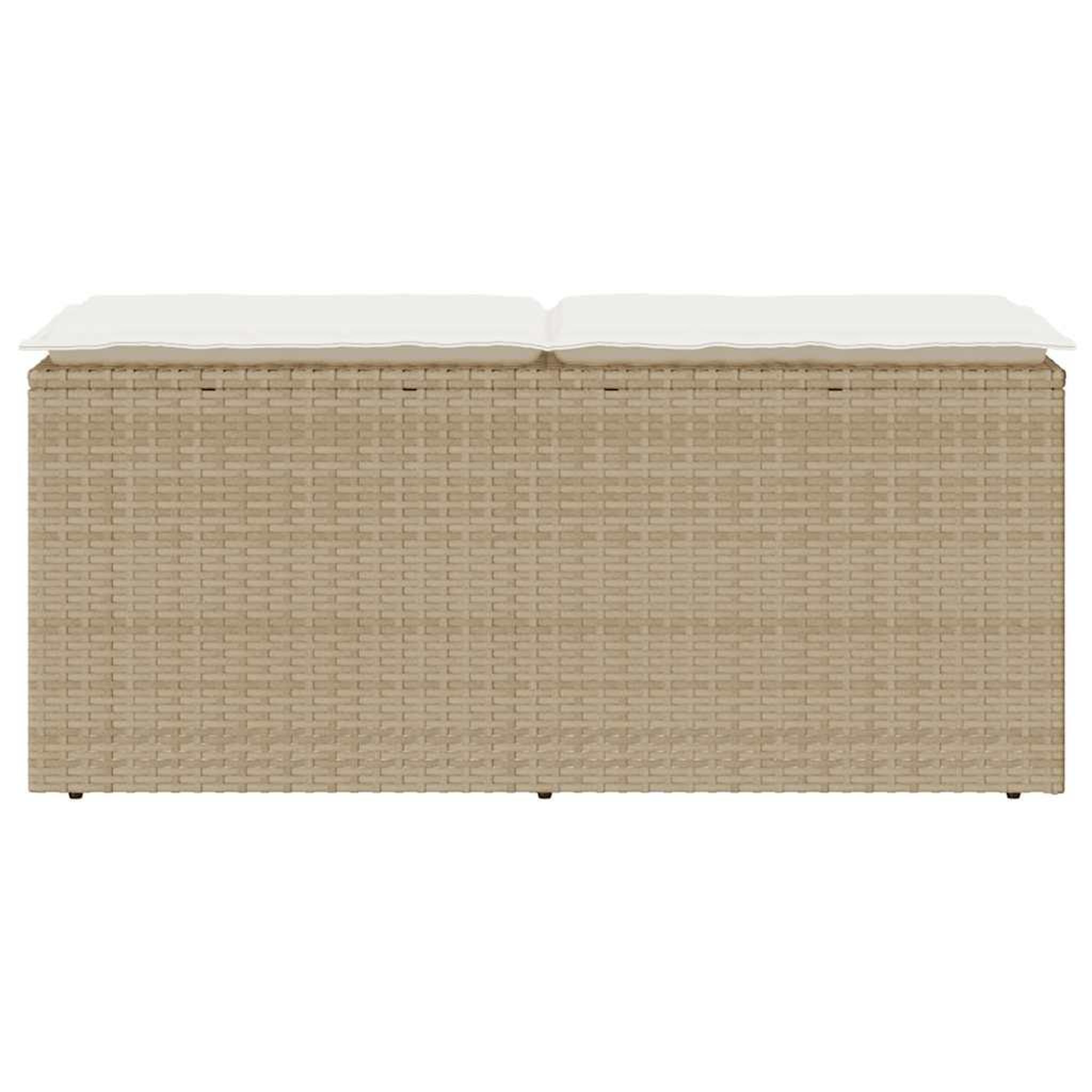 Voir la diapositive 4 : VIDAXL Banc de jardin avec coussin beige 110x40x44 cm resine tressee