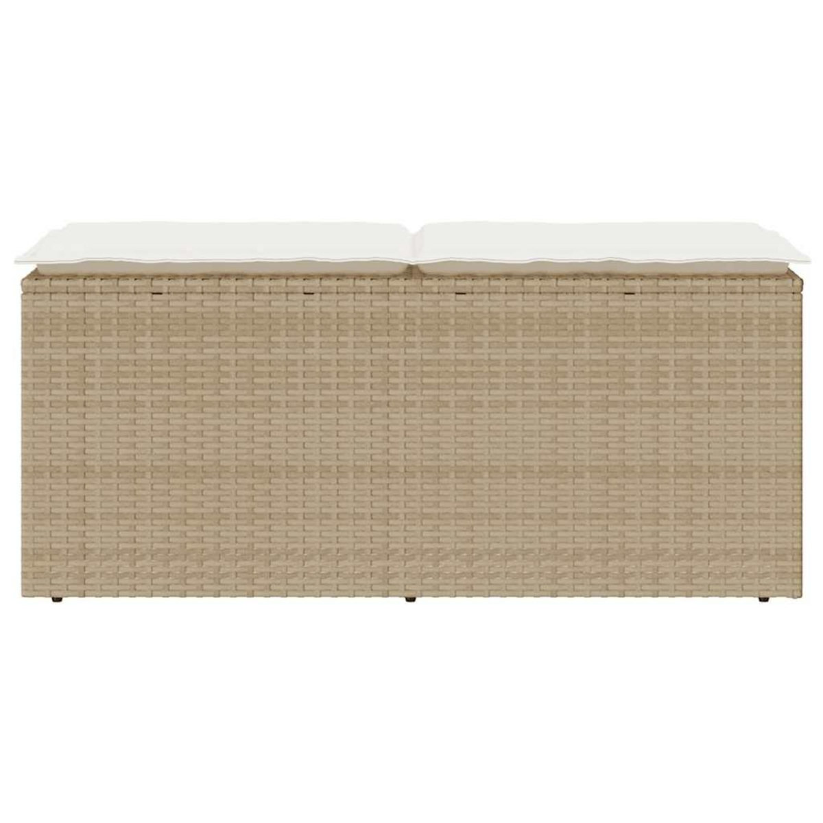 VIDAXL Banc de jardin avec coussin beige 110x40x44 cm resine tressee