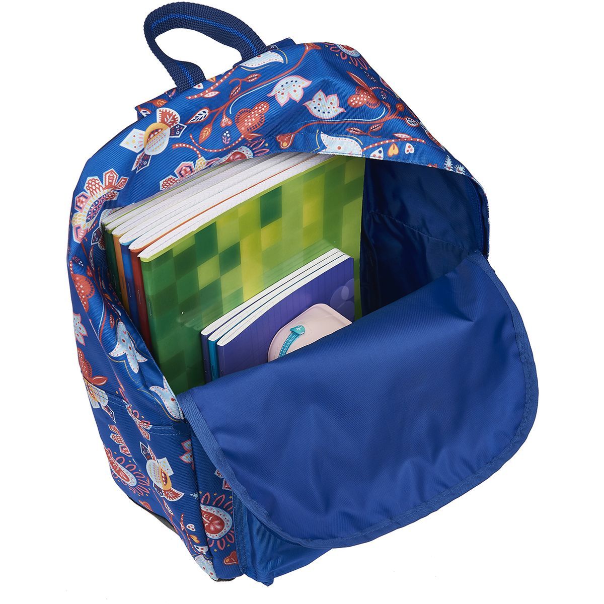 LES PETITES BOMBES Sac à dos 1 compartiment bleu motifs fleurs