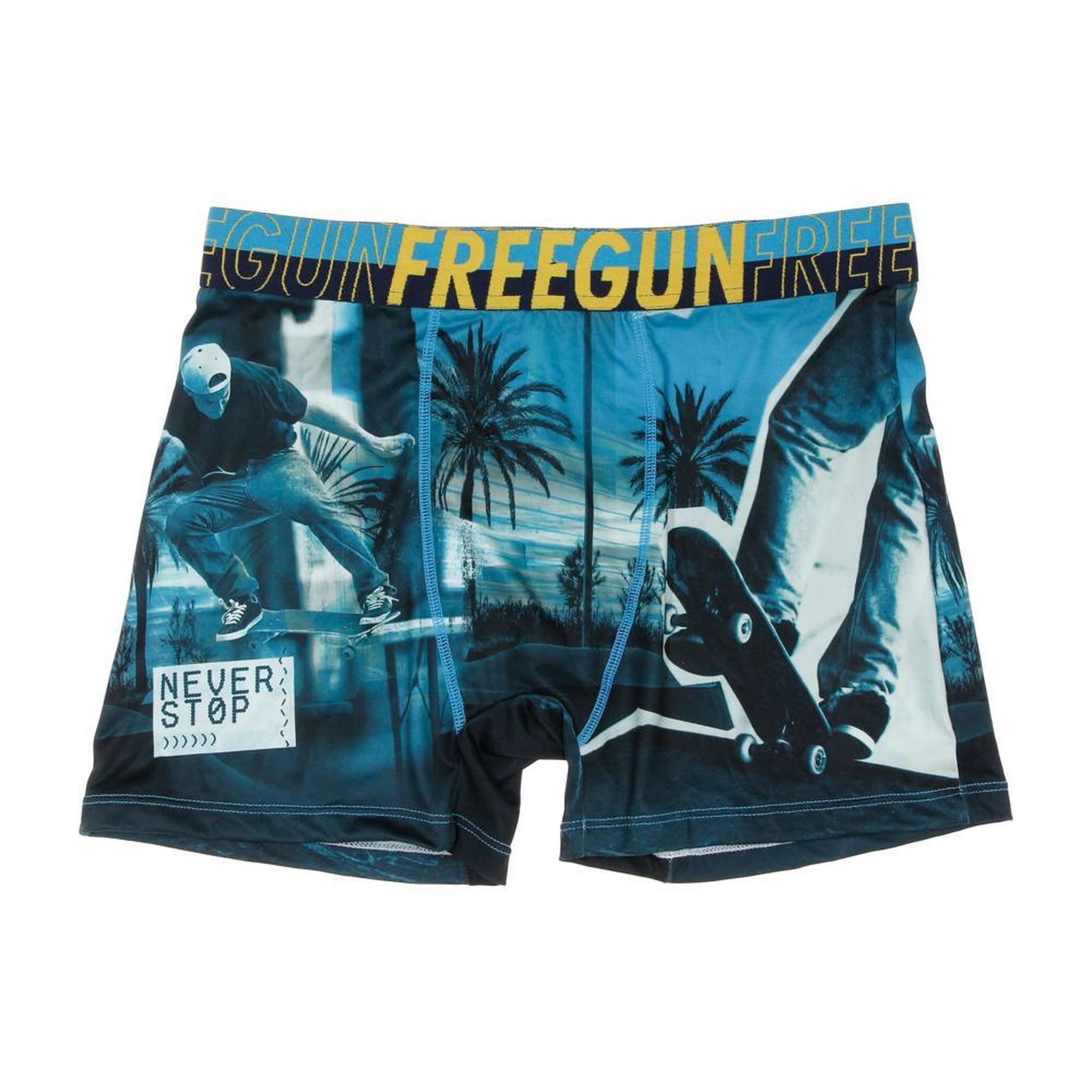 FREEGUN Boxer /Noir à Imprimés Homme Freegun RID. Coloris disponibles : Bleu