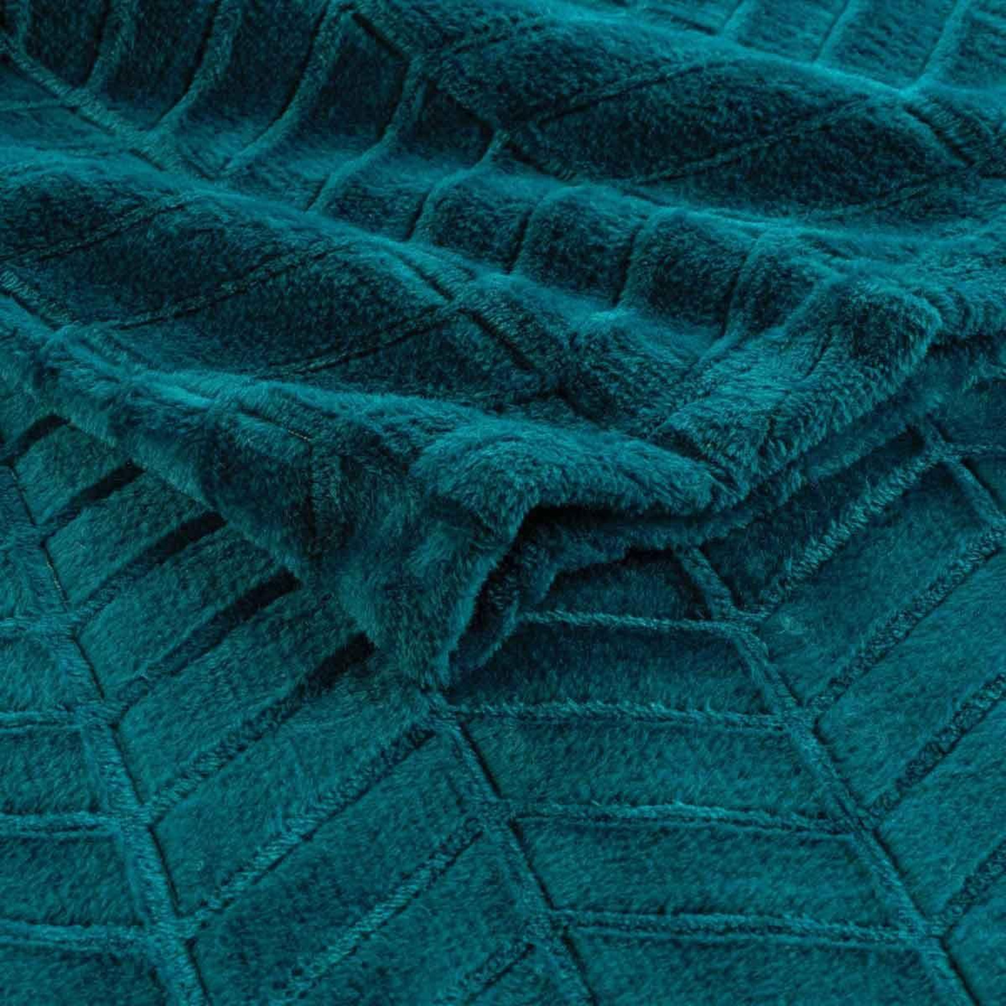 Voir la diapositive 3 : Douceur d'Intérieur Plaid flanelle uni  arya  180x220cm bleu