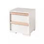 Vipack Lit 90x200 - Chevet 2 tiroirs - Armoire 3 portes - Bureau et Caisson de bureau London - Blanc
