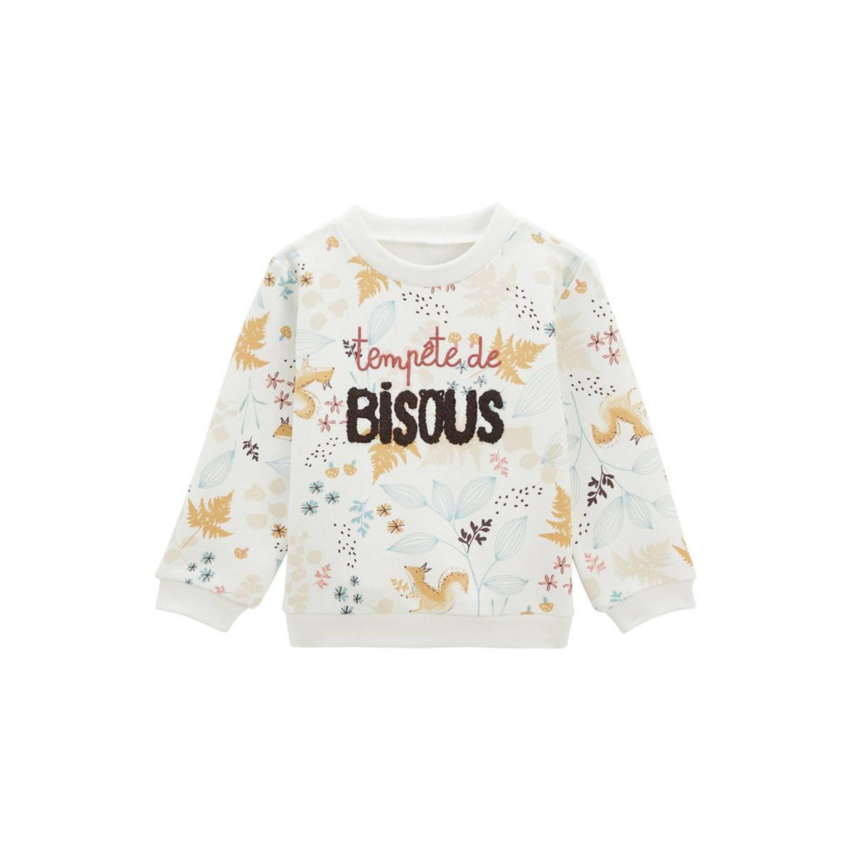 Petit Béguin Sweat-shirt bébé en molleton Bloom