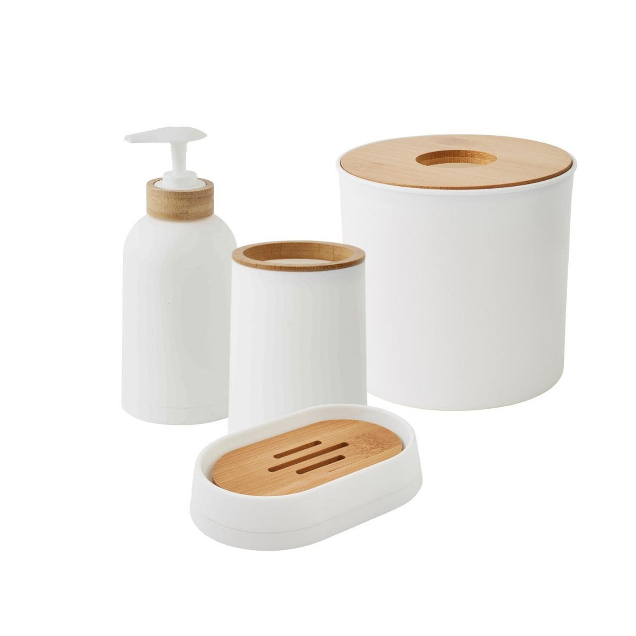 GUY LEVASSEUR Set salle de bain uni 4 pièces bambou