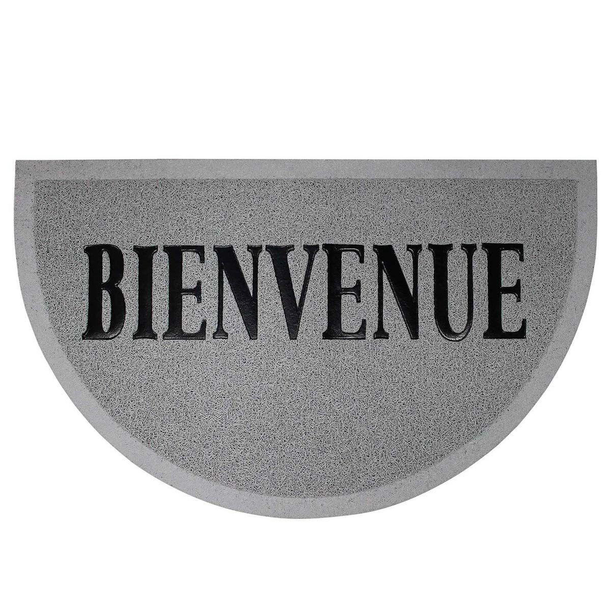 Douceur d'Intérieur Tapis d'Entrée Demi-Lune  Maison  45x75cm Gris & Noir