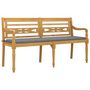 Voir la diapositive 3 : VIDAXL Banc Batavia avec coussin gris 150 cm Bois de teck massif