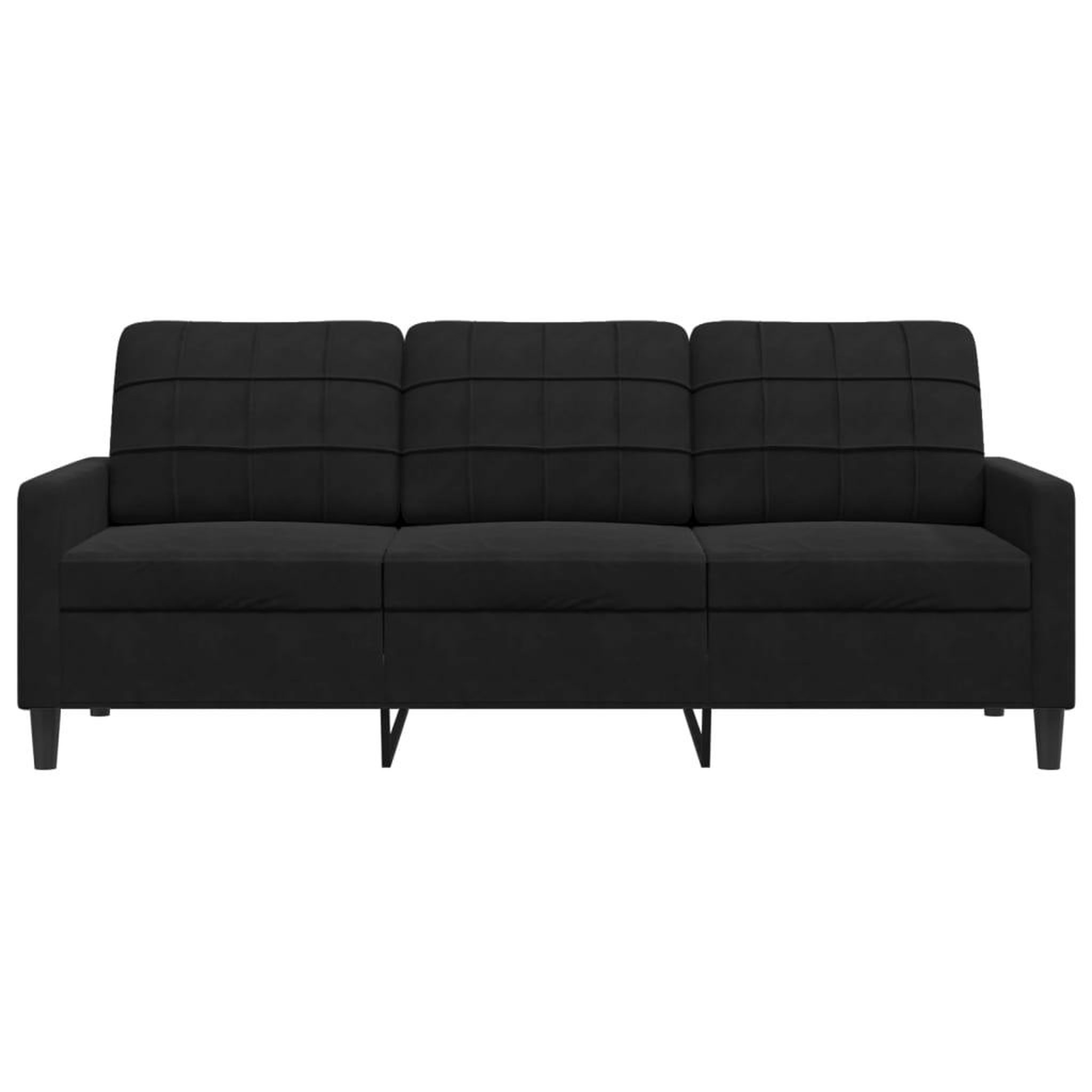 Voir la diapositive 4 : VIDAXL Canape a 3 places Noir 180 cm Velours