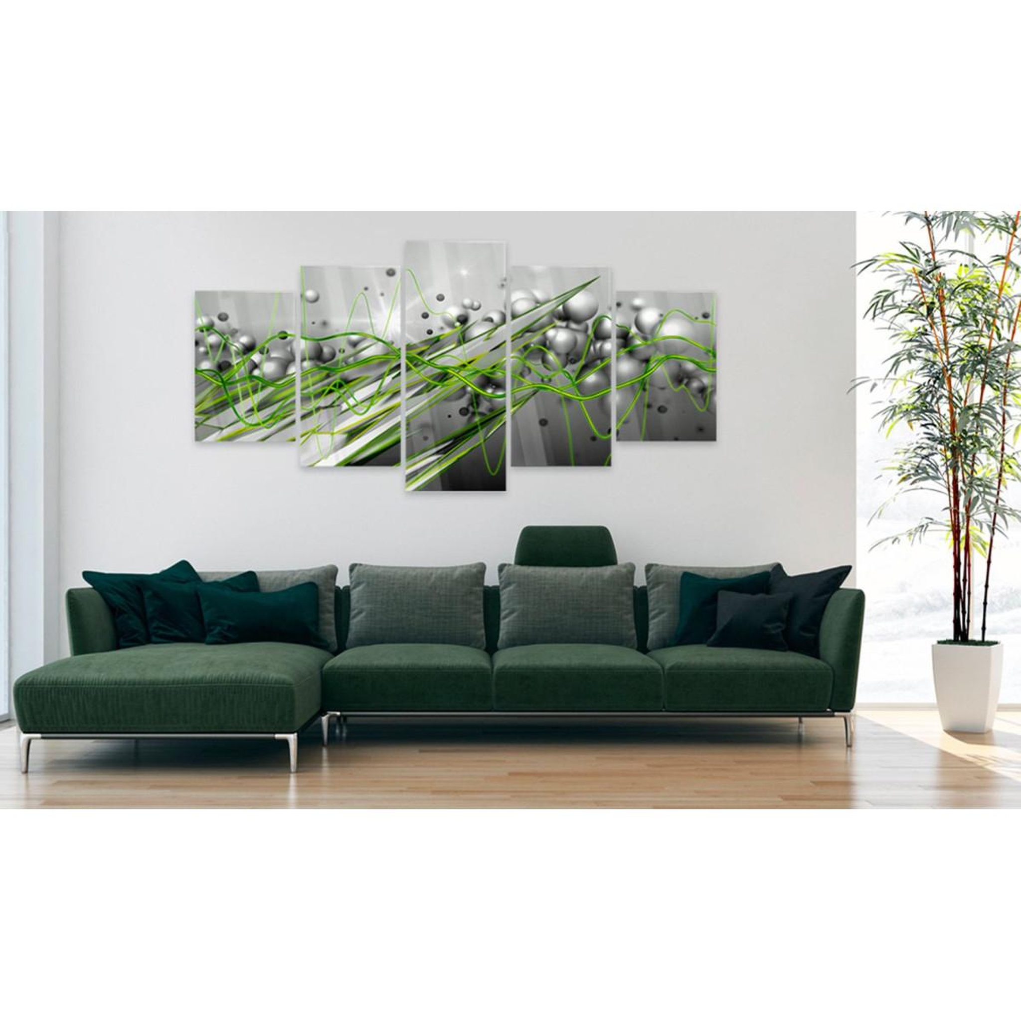 Voir la diapositive 2 : Paris Prix Tableau sur verre acrylique  green rhythm