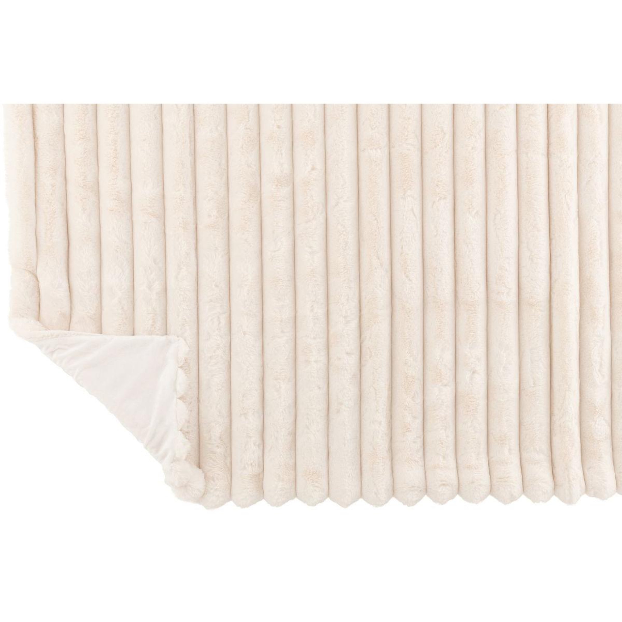 Voir la diapositive 2 : J-LINE Plaid design uni  corduroy  130x180cm blanc