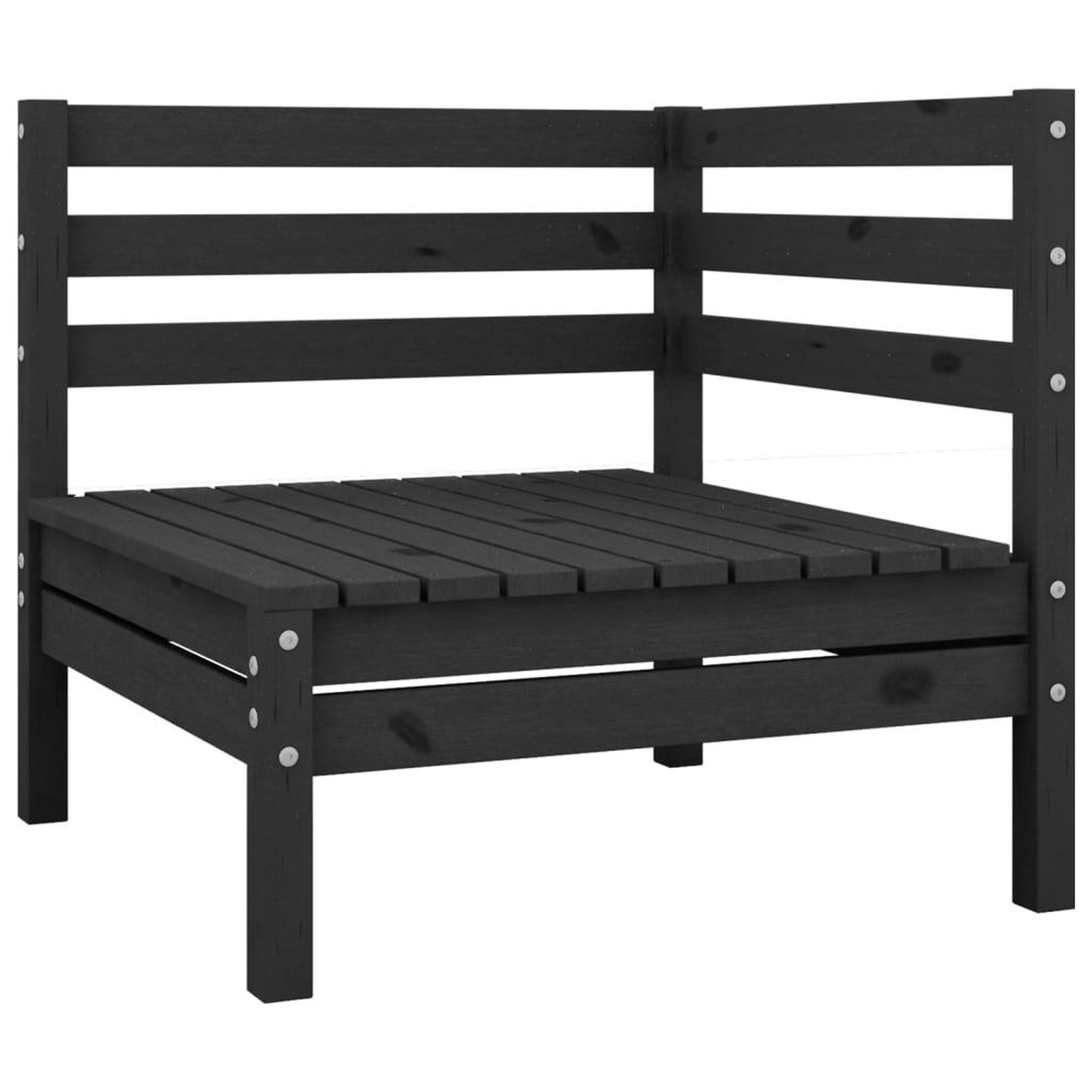 Voir la diapositive 3 : VIDAXL Salon de jardin 5 pcs Noir Bois de pin massif