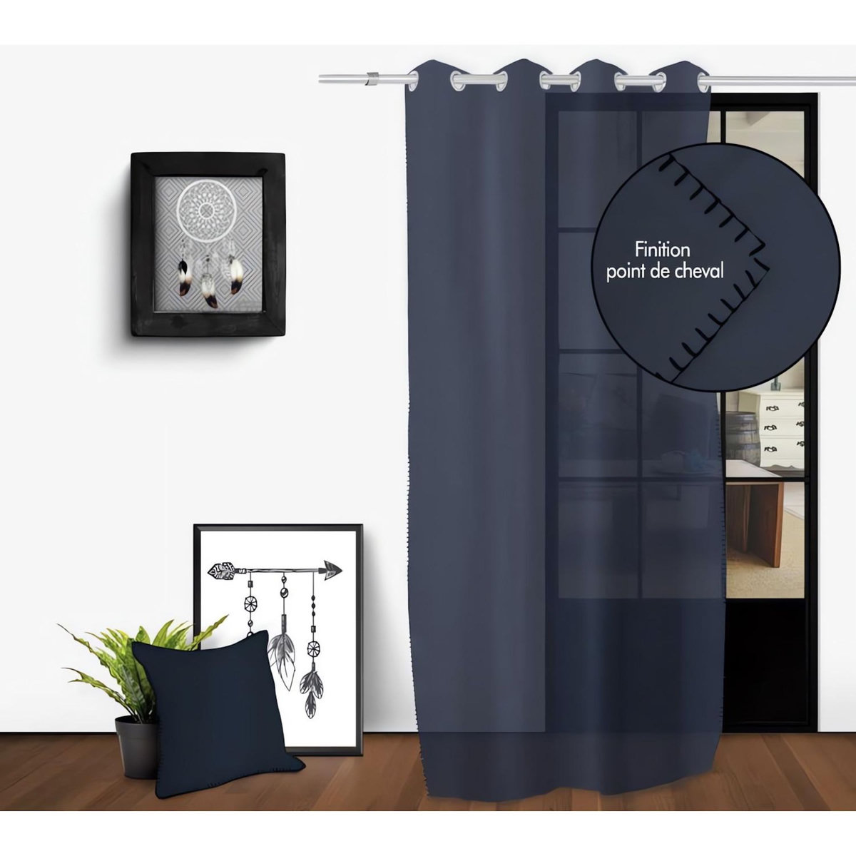 SOLEIL D'OCRE Voile oeillets en coton lavé SPIRIT blanc, par Soleil d'Ocre