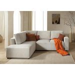 LISA DESIGN Livy - canapé d'angle convertible - avec coffre - en velours côtelé - 5 places - gauche. Coloris disponibles : Gris, Bleu, Beige, Jaune, Orange, Vert