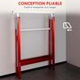 Voir la diapositive 5 : HOMCOM Lot de 2 tréteaux pliables télescopiques hauteur réglable 80-130 cm rouge