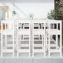 Voir la diapositive 3 : VIDAXL Ensemble de bar de jardin 9 pcs blanc bois de pin massif