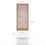 Voir la diapositive 5 : ID MARKET Armoire 2 portes JULIANA blanc et bois penderie 50 cm avec 2 tiroirs