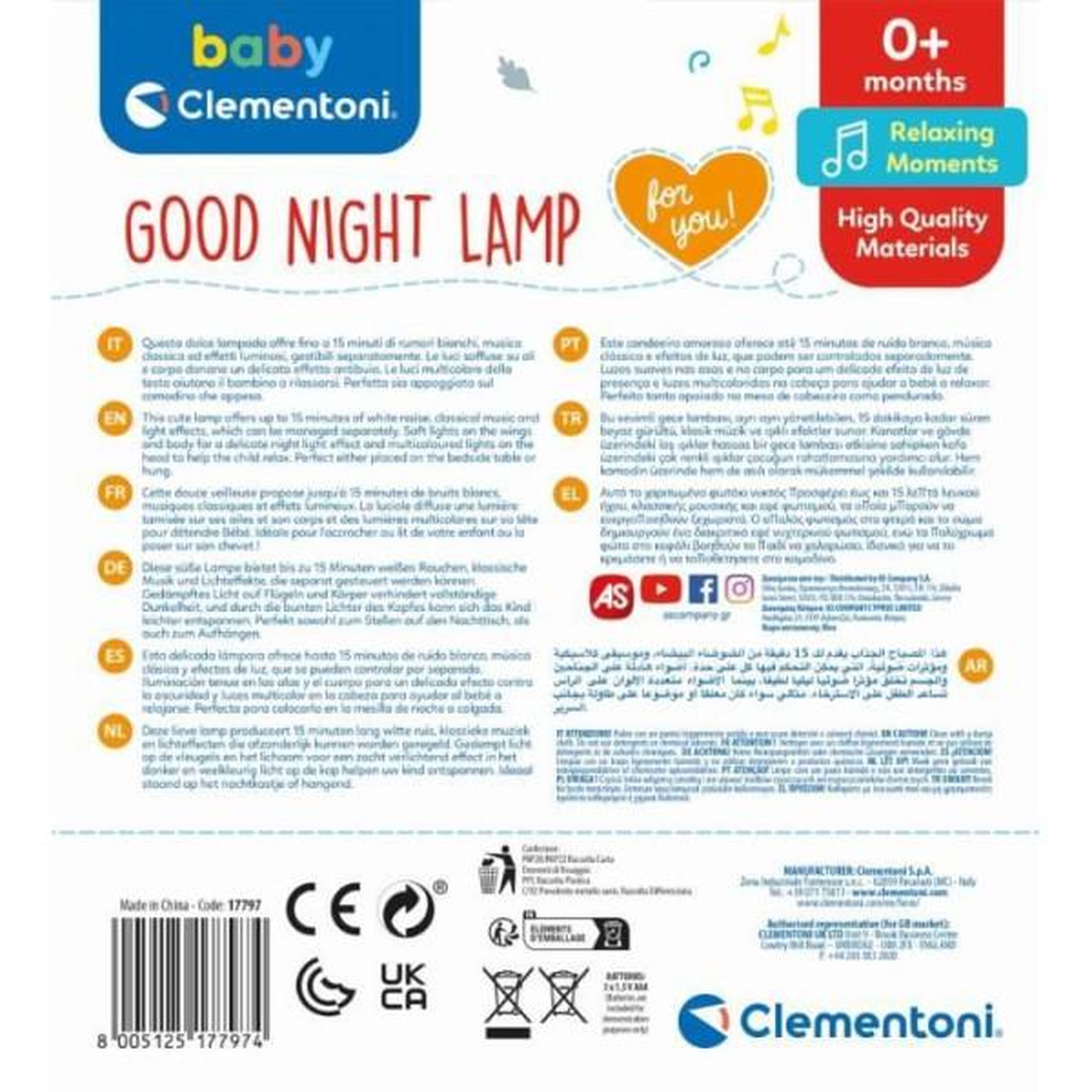 Voir la diapositive 4 : CLEMENTONI Veilleuse Luciole - Clementoni - Lumieres et musiques - Blanc - Mixte - Des la Naissance - Pile